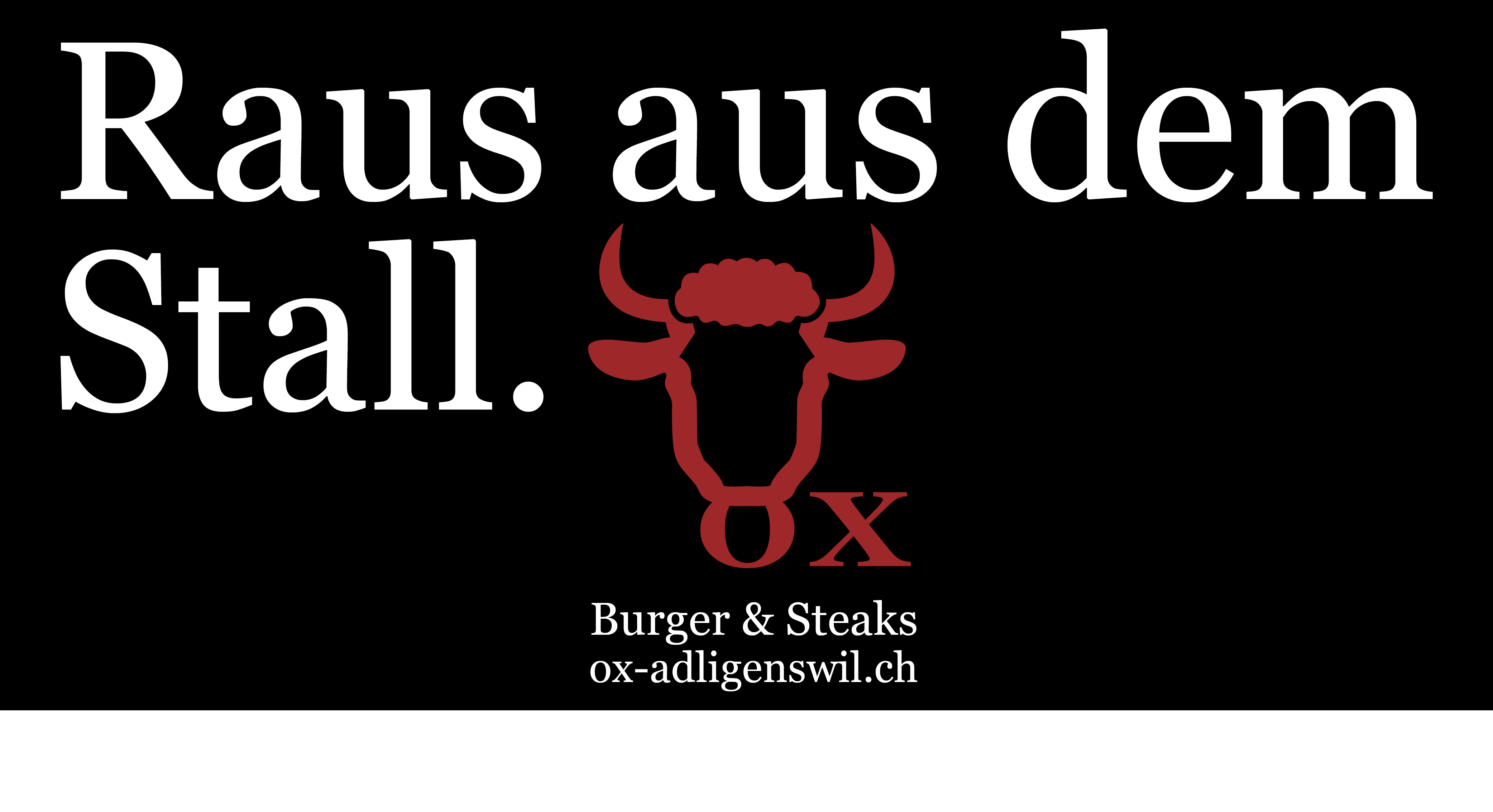 Restaurant OX Werbetafel