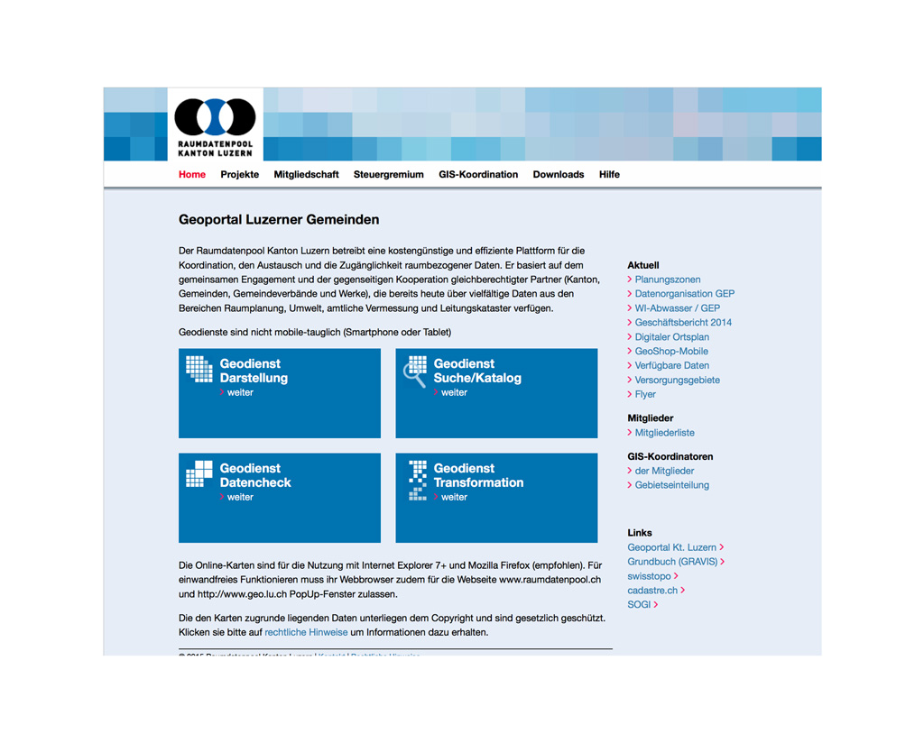 Website Raumdatenpool Luzern