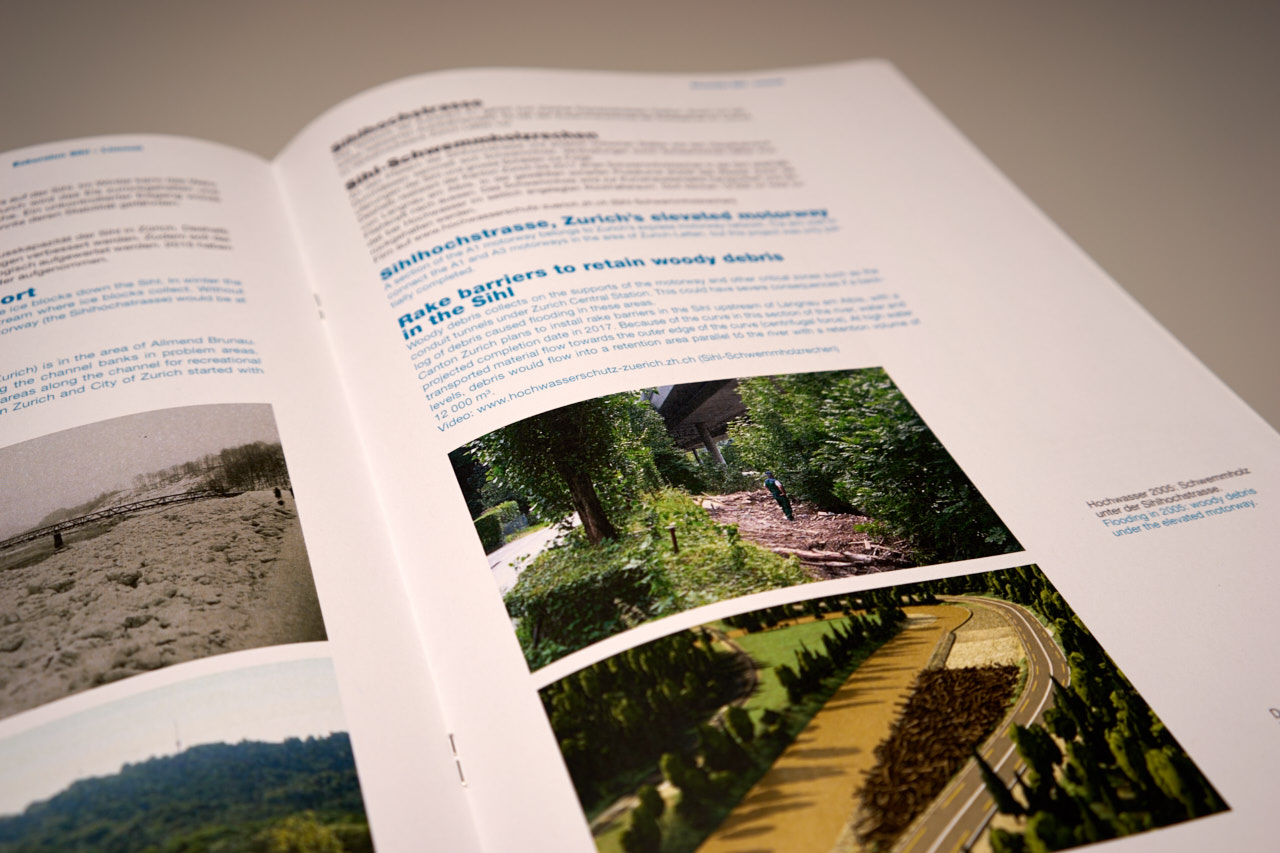 Layout Broschüre Hochwasserschutz Zürich
