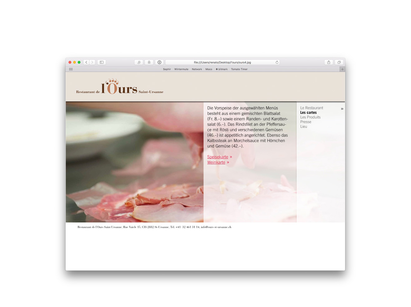 L'Ours Website