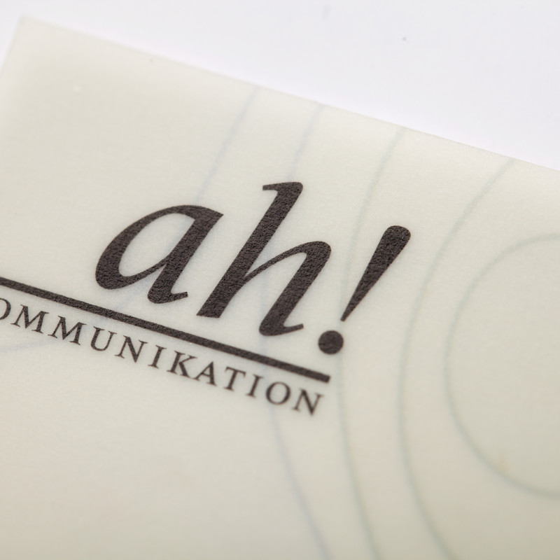 Logo Visitenkarte ah! Kommunikation